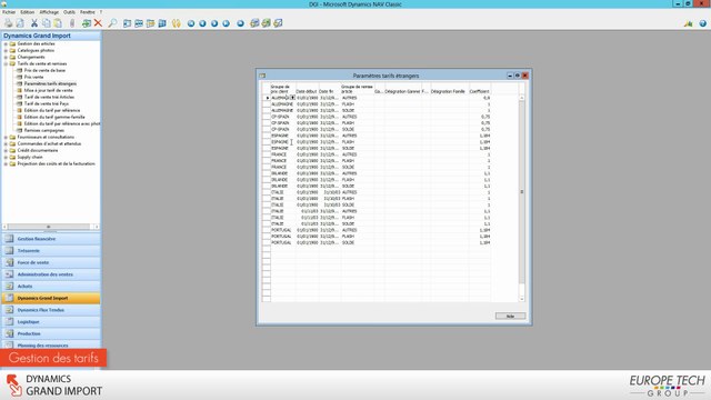 Dynamics Grand Import - Démonstration du vertical Microsoft Dynamics NAV