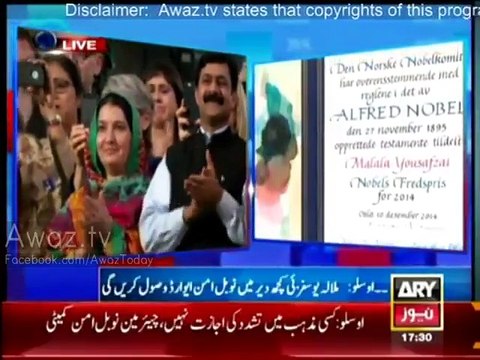 Malala Yousufzai receives Nobel Peace Prize 2014