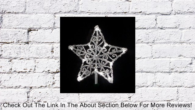 9.5 LED Lighted Icy Crystal Star Christmas Tree Topper - Pure White Lights Review