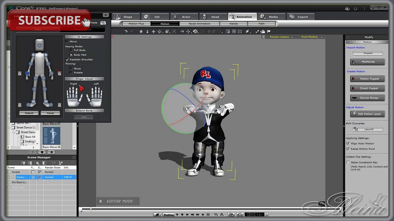 Урок iClone  Коррекция движений от Aleina