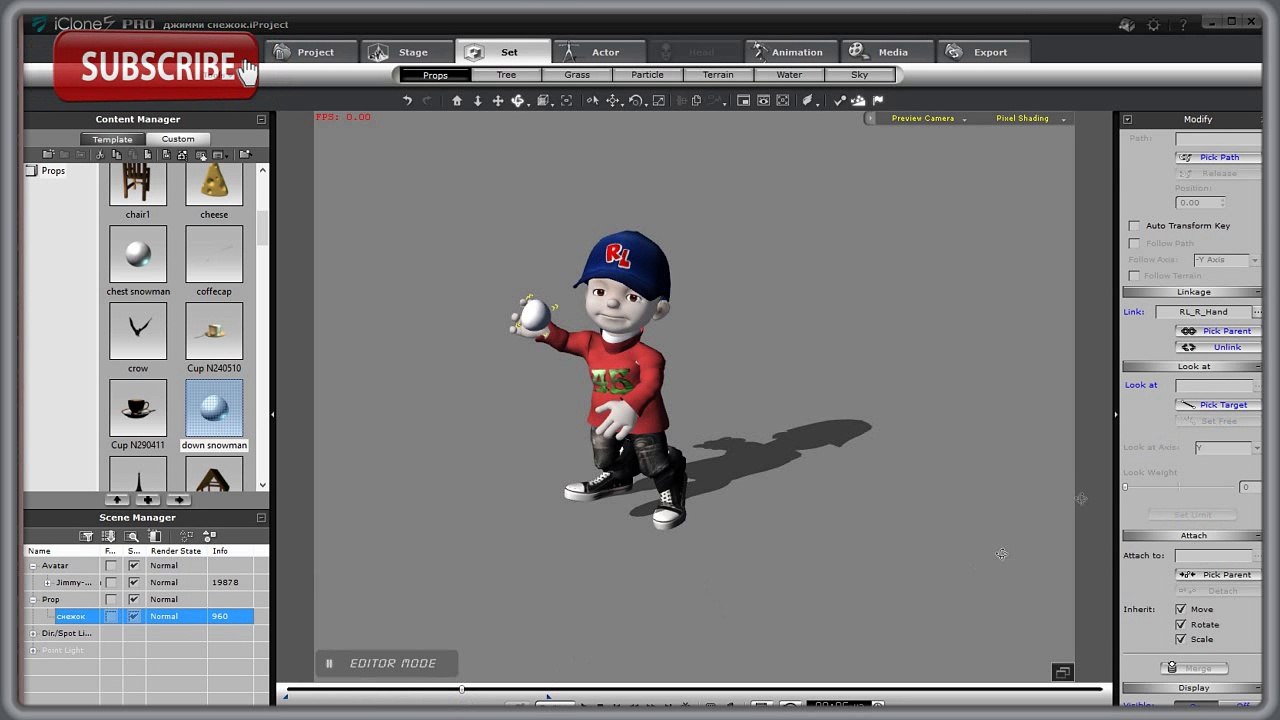 Урок iClone Как взять в руки предмет