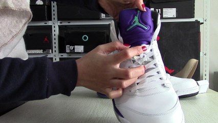 Authentic Air Jordan 5 White Grape