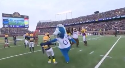 Colts Mascot Destroys Kids on Football Field