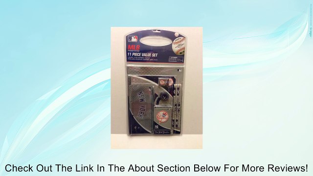 MLB Yankees 11 Piece Stationery School Supply Value Set w/2 folders, 4 pencils, 1 pencil pouch, spiral notebook, eraser, sharpener, & spiral memo pad Review