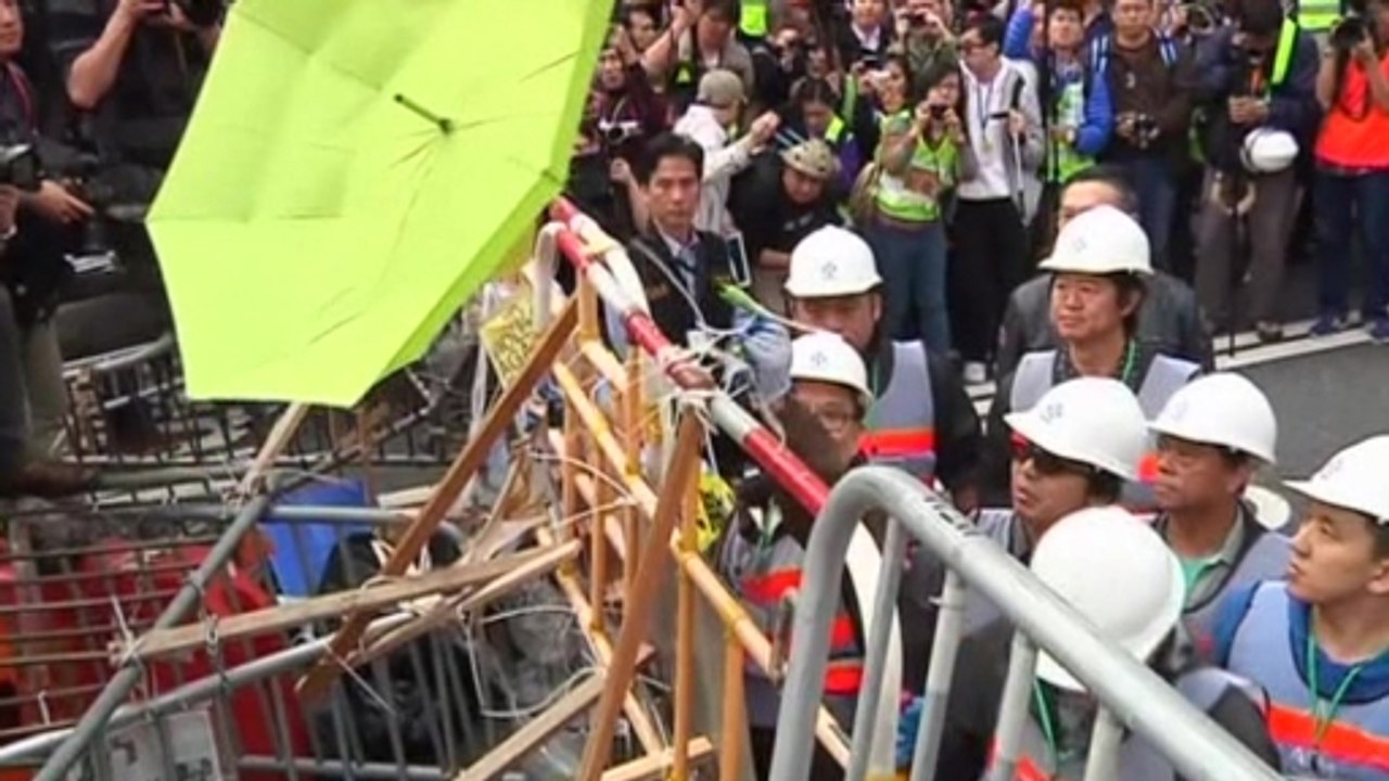 Iconic protest site dismantled in Hong Kong
