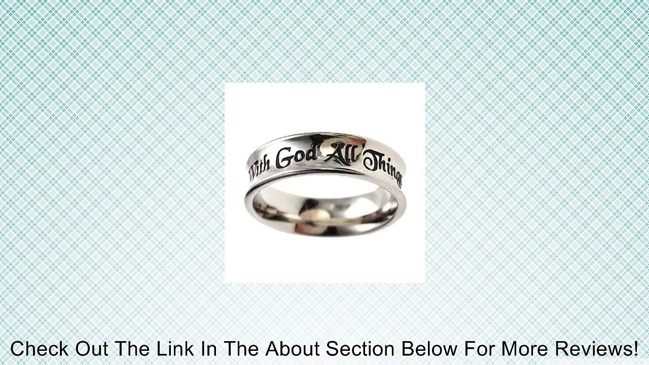 Christian Womens Stainless Steel Matthew 19:26 All Things Are Possible Truth Band Girls Purity Ring Review