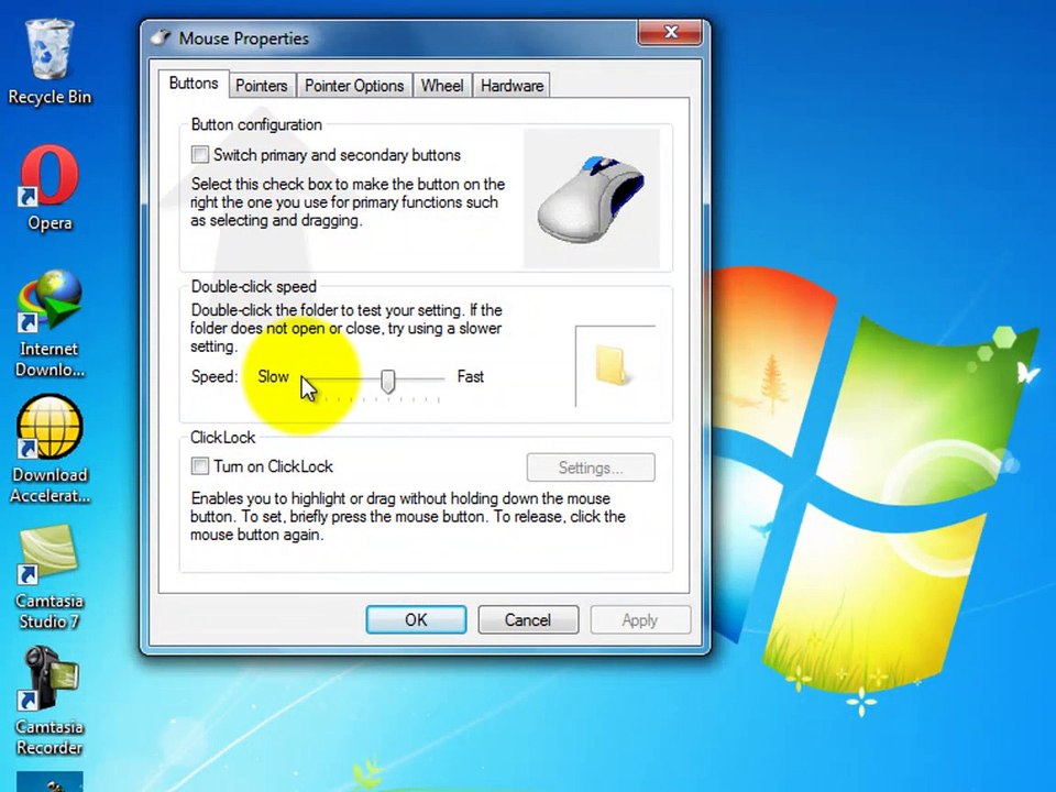 How to change cursor in windows 7