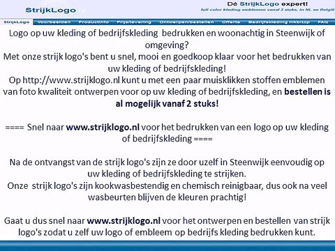 Logo kleding bedrijfskleding bedrukken Steenwijk