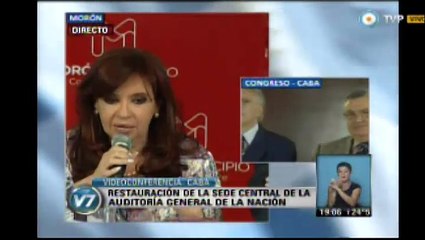 CRISTINA F. DE KIRCHNER CORTÓ EL DISCURSO DEL TITULAR DE AGN (i)