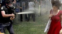 Gezi Olaylarının Sembolü Kırmızılı Kadın ve Polis İlk Kez Yüzleşti
