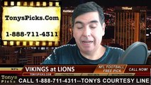 Detroit Lions vs. Minnesota Vikings Free Pick Prediction NFL Pro Football Odds Preview 12-14-2014