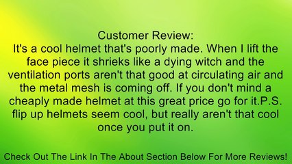 DOT Modular Flip Up Sports Motorcycle Helmet 304 flat black (XL) Review