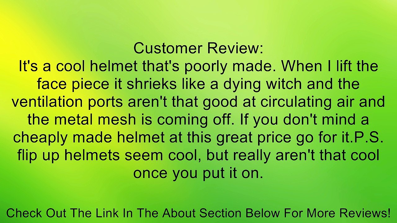 DOT Modular Flip Up Sports Motorcycle Helmet 304 flat black (XL) Review