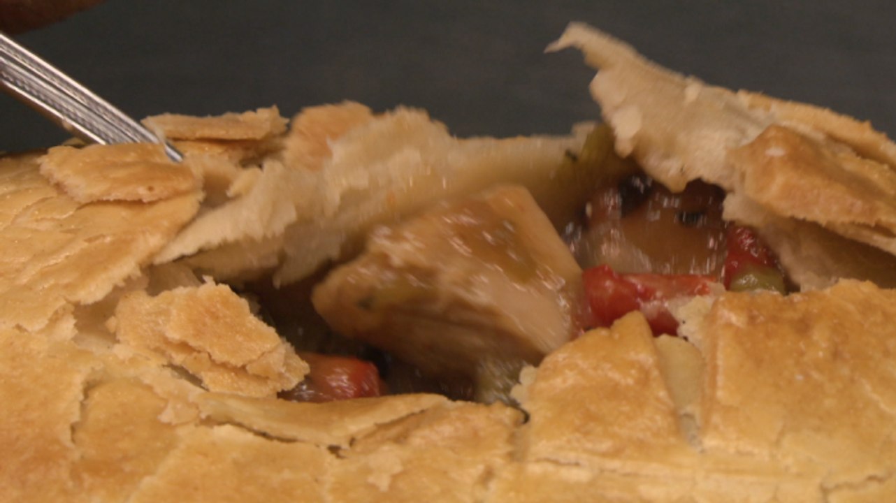 Turkey Pot Pie and Black Bear Stout