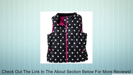 Carter's Girls 2T-4T Polka Dot Puffy Vest (4T, Black) Review