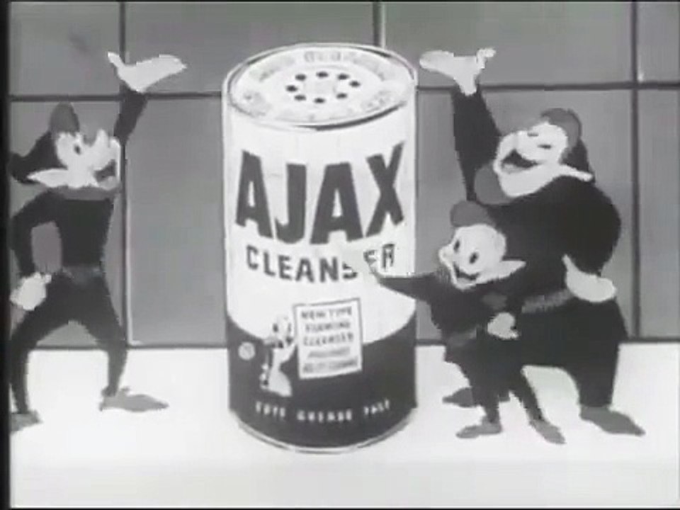 VINTAGE 1951 AJAX CLEANSER COMMERCIAL ~ ANIMATED