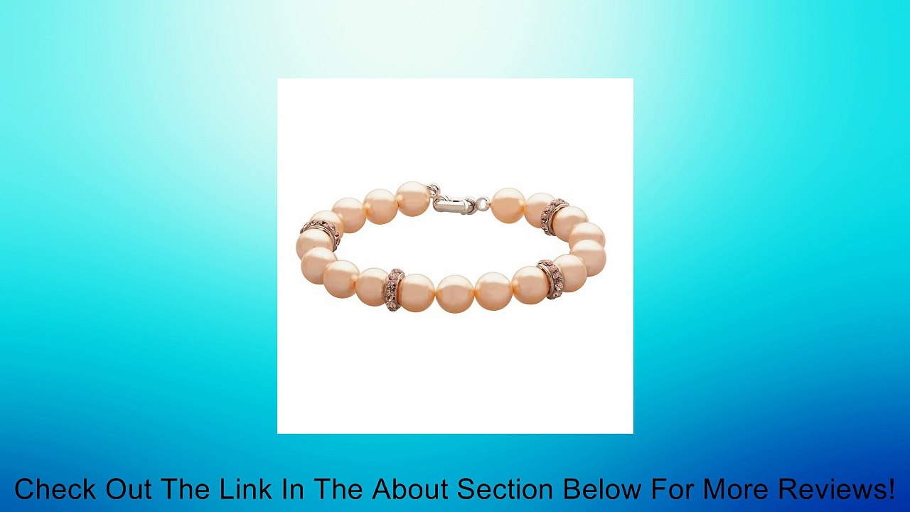 Sterling Silver Swarovski Crystal Pearls and Pave Crystal Elements Bracelet, 7.5" Review