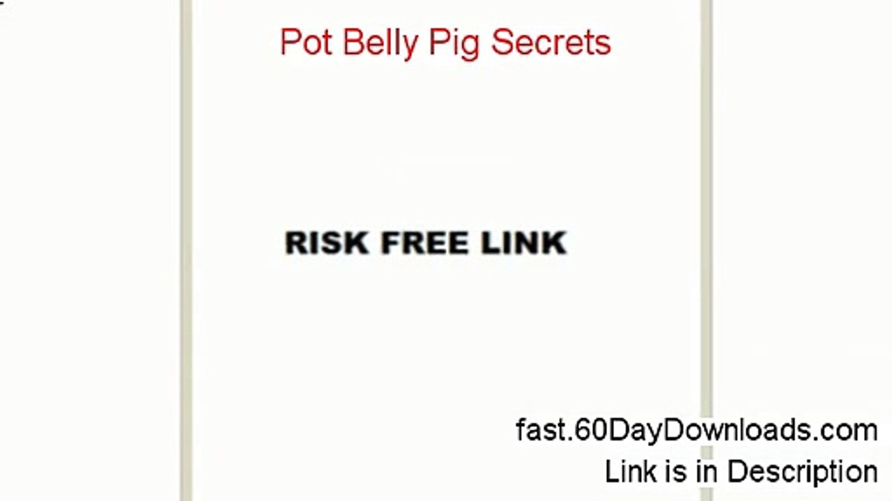 Pot Belly Pig Secrets Review 2014 - must see this first
