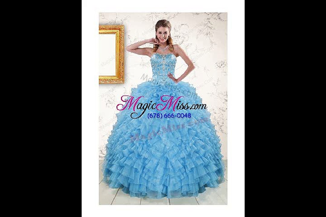 2015 Custom Made Embroidery and Beaded Quinceanera Dresses Sweet 16 Dresses