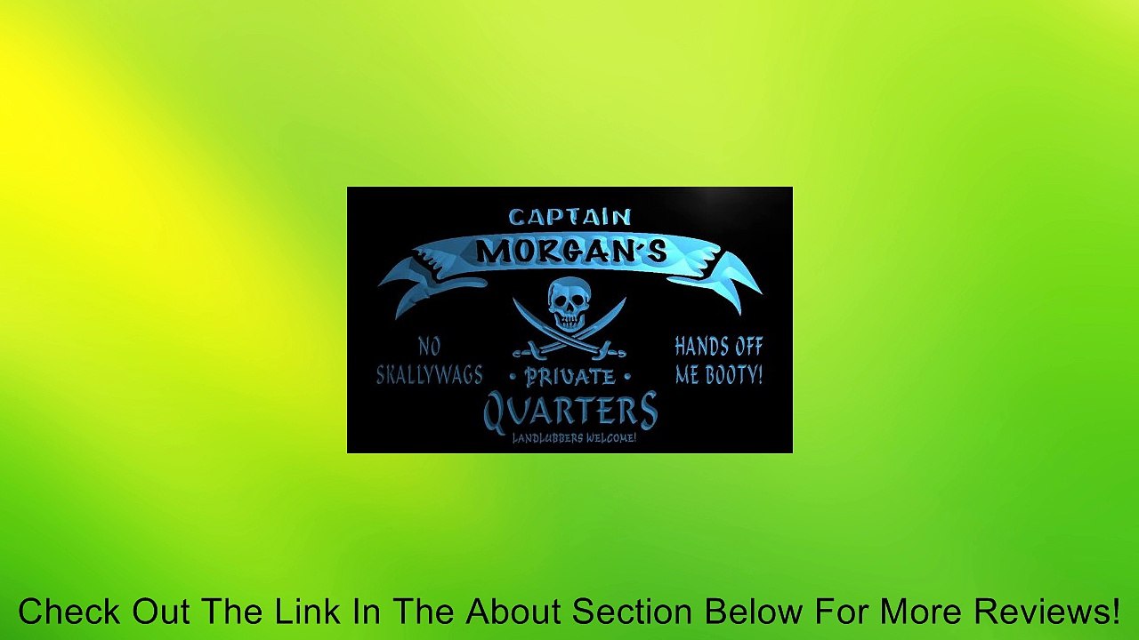 pw508-b Morgan's Captain Private Quarters Skull Bar Beer Neon Light Sign Review