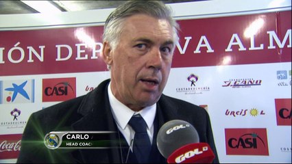 Carlo Ancelotti, después de derrotar al Almería