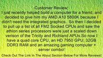 AMD Athlon X4 AD750KWOHJBOX 100W 3.4Ghz Processor Review