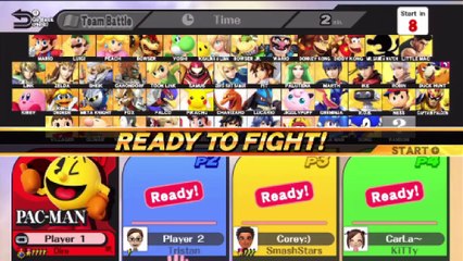 Super Smash Bros. For Wii U Ranked Online Wi-Fi Team Battle / Match / Fight - Playing As Pac-Man