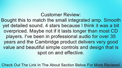 CAMBRIDGE - AZUR 351C CD PLAYER (SILVER) Review