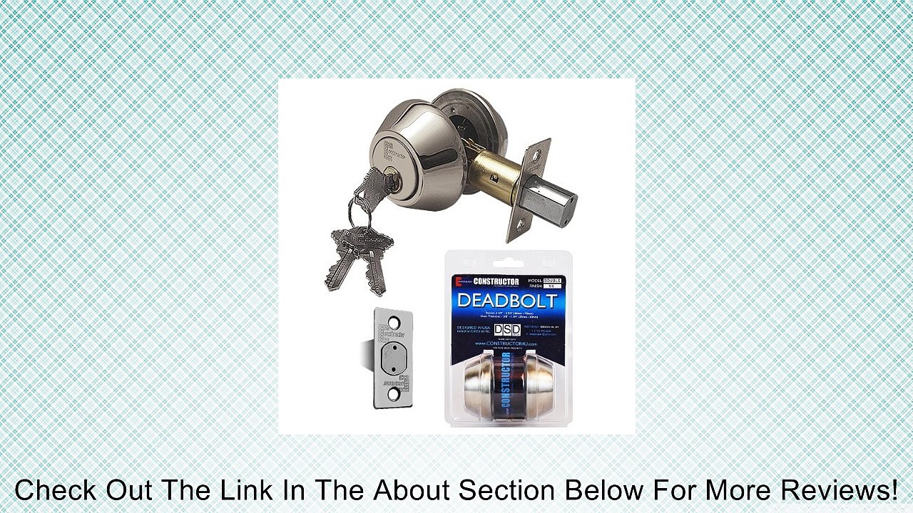 "Constructor" Deadbolt Door Lock Set Double Cylinder Satin Nickel Finish Review