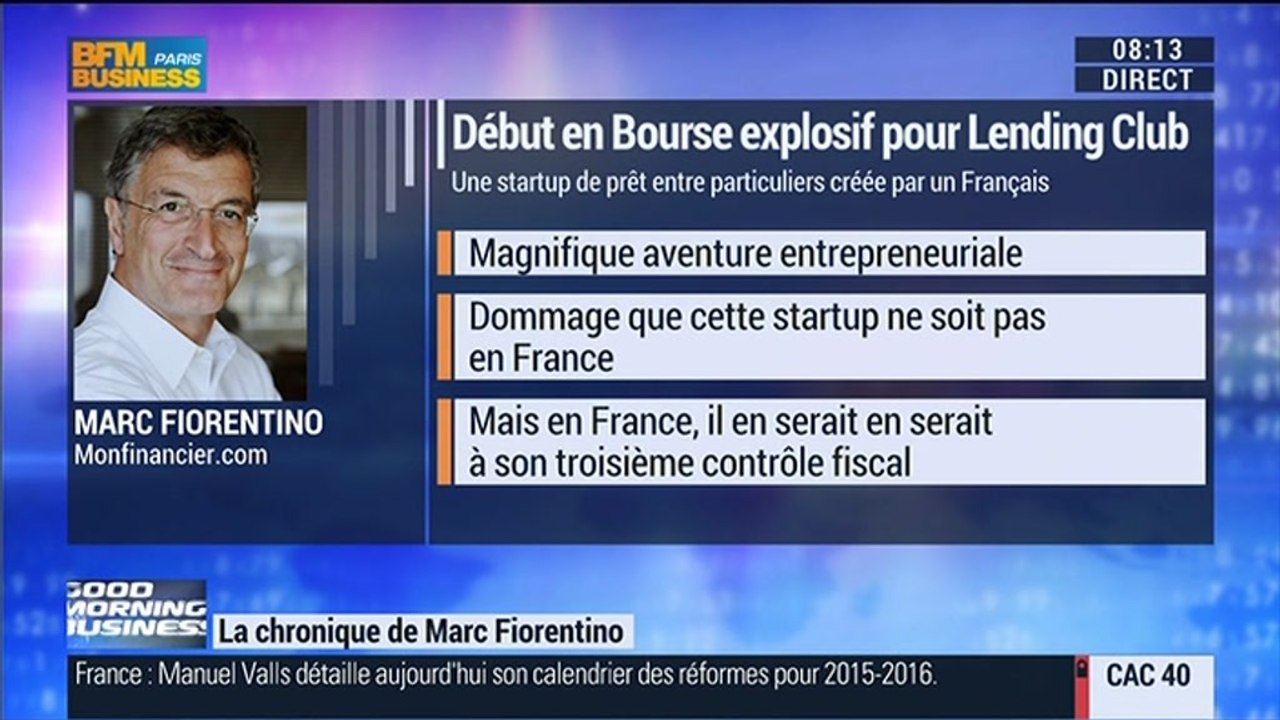 Marc Fiorentino: Lending Club à Wall Street: une valorisation d'introduction "délirante" – 12/12