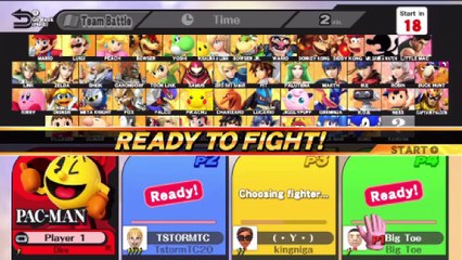 Super Smash Bros. For Wii U Ranked Online Wi-Fi Team Battle / Match / Fight - Playing As Pac-Man