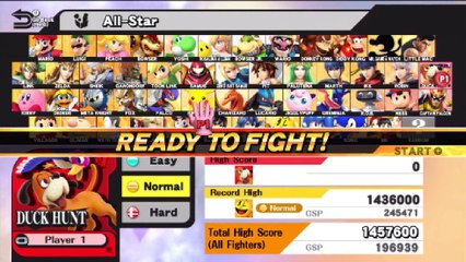 Super Smash Bros. For Wii U All-Star Mode Let's Play / PlayThrough / WalkThrough Part - Playing As Duck Hunt
