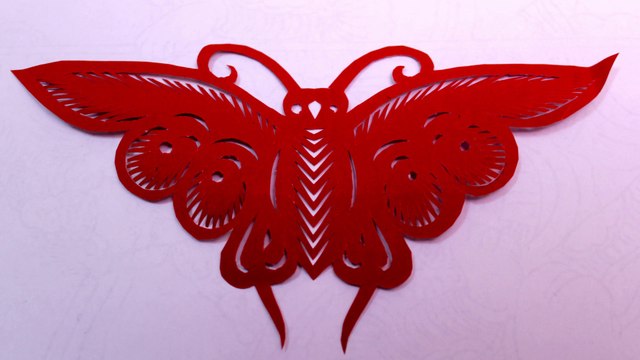 Découpage traditionnel chinois : Le Papillon