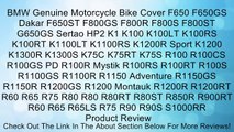 BMW Genuine Motorcycle Bike Cover F650 F650GS Dakar F650ST F800GS F800R F800S F800ST G650GS Sertao HP2 K1 K100 K100LT K100RS K100RT K1100LT K1100RS K1200R Sport K1200 K1300R K1300S K75C K75RT K75S R100 R100CS R100GS PD R100R Mystik R100RS R100RT R100S R11