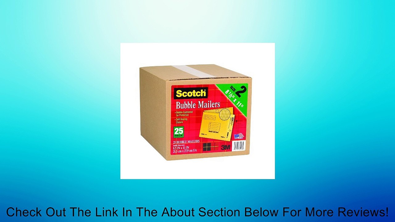 Scotch Bubble Mailer (7914-25-CS), 8.5 in x 11 in Size #2, 25-Pack Review