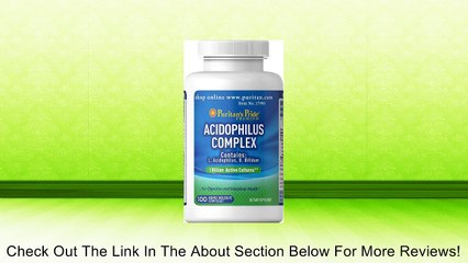 Puritan's Pride Probiotic Acidophilus Complex-100 Capsules Review