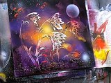 Spray paint art secrets may 2014 spray paint flowers,eye in a pyramid, trees and forest etc