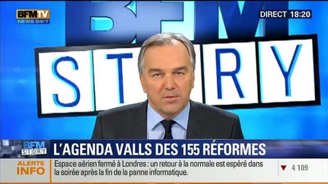 BFM Story: Agenda des 155 réformes: Manuel Valls veut montrer que la France agit - 12/12