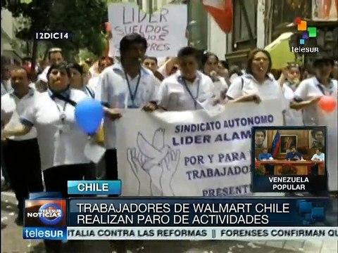 Trabajadores de Walmart de Chile realizan paro