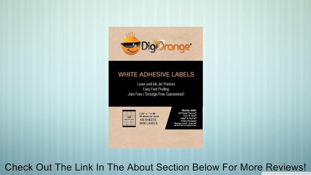 DigiOrange� Premium Quality Easy Peel White Mailing Labels for Laser/Inkjet Printers, 1 x 2-5/8 Inches, Box of 3000 Labels (5160) 30 per sheet Review