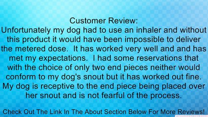 AeroDawg Canine Aerosol Chamber for Dogs - Small Review