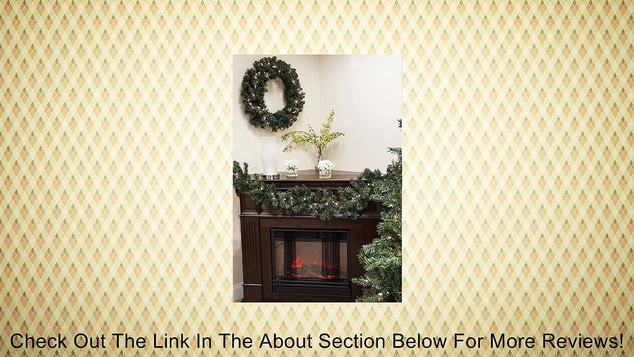 9' x 6" Pre-Lit Noble Pine Artificial Christmas Garland - Clear Lights Review