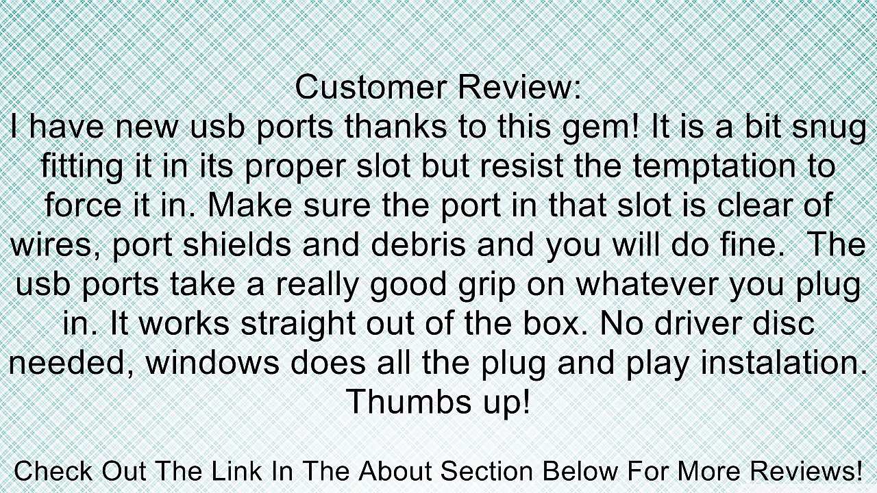 HDE High Speed 480 MB 5-Port (4+1) USB 2.0 PCI Controller Card with VIA Chipset Review