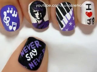 Justin Bieber ♪♫ - cute nail art - cute nail designs tutorial