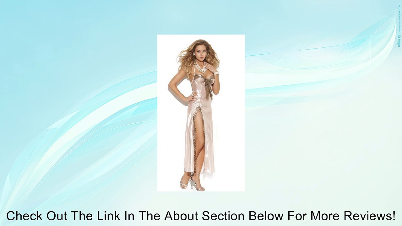 Charmeuse Gown with Lace Trim, Underwire Cups, Adjustable Straps and Side Slit Review