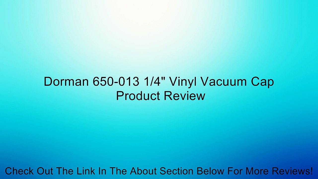 Dorman 650-013 1/4" Vinyl Vacuum Cap Review