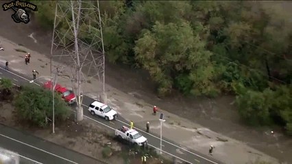Un sauveteur emporté par un fort courant dans le fleuve Los Angeles 