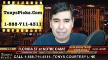 Notre Dame Fighting Irish vs. Florida St Seminoles Free Pick Prediction NCAA College Basketball Odds Preview 12-13-2014
