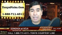 UCLA Bruins vs. Gonzaga Bulldogs Free Pick Prediction NCAA College Basketball Odds Preview 12-13-2014