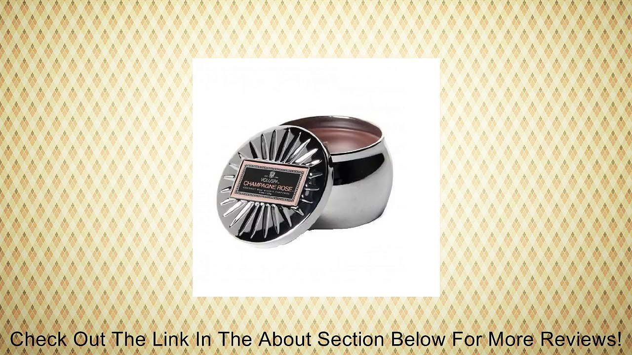 Voluspa Champagne Rose Mini Travel Star Tin Candle 4.5 oz Review